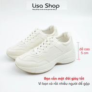 Giày Thể Thao Nữ Đế Cao Giày Nữ Trắng Lisa Độn Đế 5cm Nhẹ Mềm Chính Hãng Cao Cấp Tôn Dáng M63
