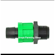 Drip Tape Connector to male Thread 16 mm x 1/ 2 Inch