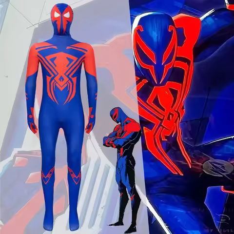 Miguel O'Hara Spiderman Jumpsuit Cosplay Costume Adult Kids Superhero Bodysuit Spiderman 2099 Hallow