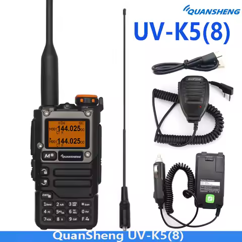 Walkie Talkie Quansheng UV-K5(8) 5W Air Band Radio Type C VHF FM Scrambler NOAA Wireless Copy Freque