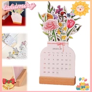 LAKAMIRY Bloomy Flowers Desk Calendar, Vase Shaped Year Countdown Calendars, Creative Office Desk Decor Desk Calendar Desktop Flip Calendar School