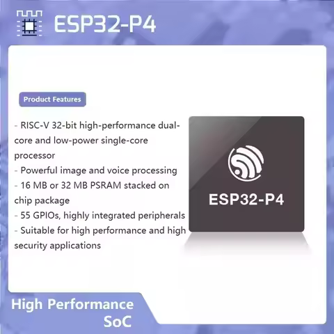 ESP32-P4 High-Performance Dual-Core 32-bit RISC-V SoC MCU, Espressif ESP32P4 AIoT Chip