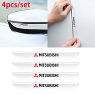 4Pcs Mitsubishi Car Door Anti-collision Protector Bar Sticker Side Edge Protection Door Guard Bumper Handle Anti Scratch Sticker Car Rearview Mirror Decorative Rubber Strip For Xpander ASX Challenger Triton Storm Mirage Lancer Outlander Pajero Attrage