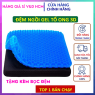 Đệm Ngồi 3D Thoáng Khí Đệm ngồi gel silicon tổ ong cao cấp nệm lót ghế 3D thoáng khí chống mỏi lưng 