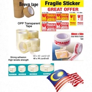 OPP TAPE , FRAGILE STIKER , FRAGILE TAPE