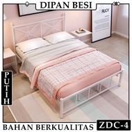 Tempat Tidur Dipan Sandaran Warna Putih Ranjang Lipat Besi DIY Ranjang Lipat Minimalis ZDC-3