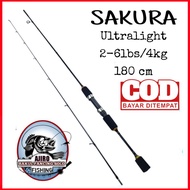 【BISA COD】satu set joran pancing ul ultralight lentur fiber solid murah kuat ajiro Sakura 150 165 18