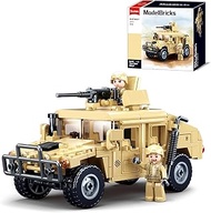 Military Off-Road Vehicle Set, Inspired by WW2 Army Toys, Military Model Kit, Including 2 Action Sol