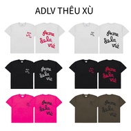 ADLV T-shirt 3D Ruffled Embroidery 2-way cotton 260gsm ADLV logo basic t-shirt for men and women loo