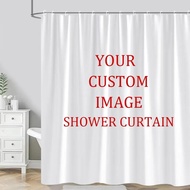 codCustomize Any Style Shower Curtains Modern Customized Photo Waterproof Polyester Fabric Bathroom