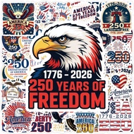 55 Sheets American 250th Anniversary Commemorative Stickers America 250th Anniversary Water Cup Skat