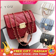 GRIMO Malaysia - Fla-shield Chain Sling Bag Shoulder Women's Handbag Tote Beg Tangan Wanita Wallet Purse Travel Gift Lawa for Ladies Casual Dinner Cantik Girl Raya Korea Japan Ready Stock Travel Women Ladies Girls New August 2021 fb14132