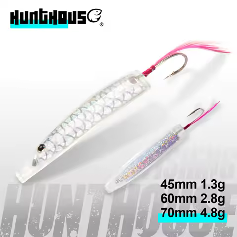 Hunthouse 6pcs/Bag Plastic Spinners Spoon Fishing Lure Trolling Bait 45mm/60mm/70mm Swimbait Fishing