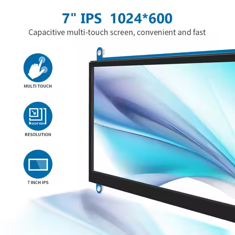 Raspberry Pi Touchscreen Monitor 7 inch HDMI Screen Display 1024x600 Compatible with AIDA Ras Pi 4 3