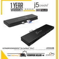 j5create JCD324S | JCD324B 7-in-1 Surface Pro 7 / Ultradrive-Mini-Dock Surface Pro 7 Hub - USBx2 PD 