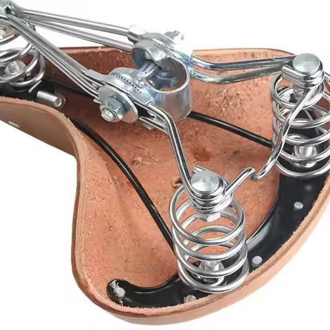 Leather 3 Spring Bike Saddles Pad Comfortable Bicycles Saddles Bike Cushion for Mountain Exercise Bi
