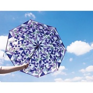 【預訂】透明彩繪玻璃紫繡球花雨傘