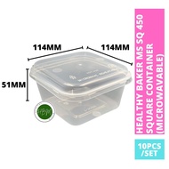 SQ 450 SQUARE CONTAINER (Microwavable) 10PCS / 50PCS  SET