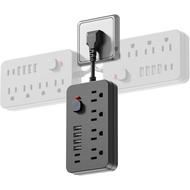 Power Strip Surge Protector Extension Cord - Chiefway 4 AC Outlets, 6 USB Ports (2 USB C) Short Cord