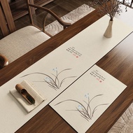 New Chinese Zen Style Table Flag Quick Dry Tea Mat Tea Ceremony Silicon Dendroid Tea Table Mat Cloth
