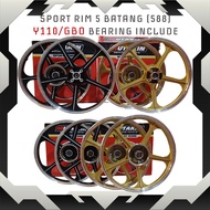 SPORT RIM 5L 588 5 BATANG GBO Y110 SS2 GOLD BLACK Cast Wheel SIAP WITH Bearing BUSH INCLUDE