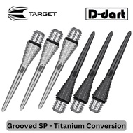 TARGET DART POINT - Black/Silver TITANIUM GROOVED SP Conversion Points 3pcs/Pack (2BA)