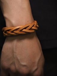 手工編織牛皮手環 支持客製化手圍