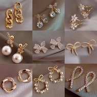 Silver Earrings 925 Korean Style