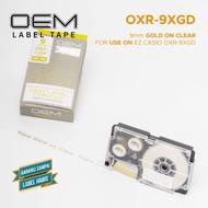 Refill CARTRIDGE TAPE LABEL TAPE EZ CASIO PRINTER GOLD ON CLEAR 9mm for KL-60 KL-120 KL-130 KL-820 K