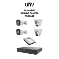 UNV UNIVIEW CCTV SET 4 CHANNEL 2MP/5MP CAMERA COMPLETE SET CCTV SYSTEM ANALOG DVR AND CAMERA
