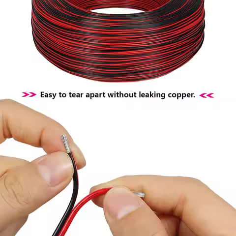 2-50m UL2468 Red Black 2Pin Wire 30 28 26 24 22 20 18 16AWG Electronic Speaker Audio Cable For LED C