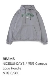 NICESUNDAYS/男装 Campus Logo Hoodie L號帽T