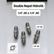 Double Hydraulic Nipple 1/4" JIC x 1/4" JIC (MJ-MJ)