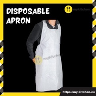 [MY KITCHEN] Disposable Apron Plastic Apron Waterproof Apron Hygienic Disposable Plastic Apron White