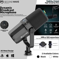 SECONDWAVE Dynamic Microphone Cardioid For XLR USB Broadcast with Frequency Response **