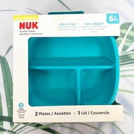 ชุดจานพร้อมฝาปิดสำหรับเด็ก Suction Plates and Lid Assorted Colors 6+ Months (NUK®)