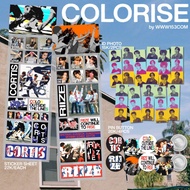 [settlement] COLORISE cortis & riize sticker sheets id photo pin