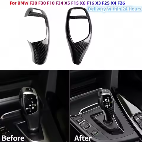 For BMW F30 F10 F15 F07 F20 F21 F22 F32 F34 F35 Piano Black Car Gear Shift Panel Frame Gear Knob Tri