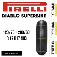 TAYAR SUPERBIKE Pirelli Diablo Superbike 120/70 + 200/60 R17 SC1 (FULL SLICK FOR TRACK)