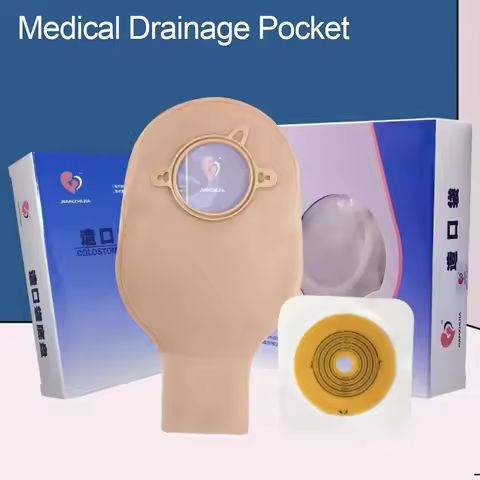 Colostomy Bags Hole One-piece Drainable Ostomy Bags Stoma Care Pouch With Clips Closure Colostomy Ba