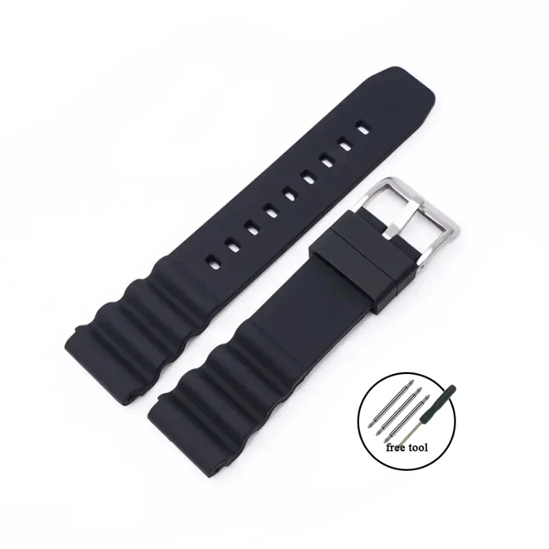 Silicone Watch Band 20mm 22mm For Rolex SUBMARINER Waterproof Diving Bracelet For Citizen For Seiko 