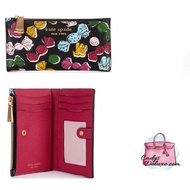 (STOCK CHECK REQUIRED)KATE SPADE NEW YORK MORGAN ASSORTED CANDIES EMBOSSED SAFFIANO LEATHER SMALL SLIM BIFOLD WALLET