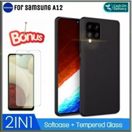 Case Samsung A12 Soft Case Free Tempered Galas Layar Galaxy A12