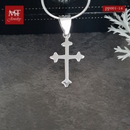 MT จี้เงินแท้ ไม้กางเขน แบบเรียบ ตัวเรือนเงินแท้ Solid 925 Sterling Silver Cross Pendant (pp001-14) 