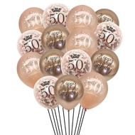 15Pcs Rosegold 12inch 30 40 50 60 Year Old Balloons Adult Birthday Party Decor 30th 40th 50th 60th B
