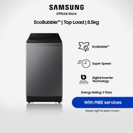 Samsung WA85CG4545BDSP, Top Load Washing Machine, 8.5kg, 3 Ticks, with Ecobubble