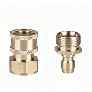 High Pressure Water Jet Adapter M22*15mm 1/4" 2Pcs Copper Material High Pressure Washer Quick Plug C