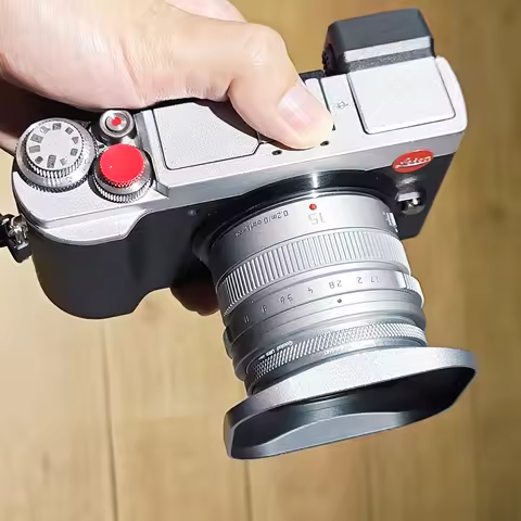 Haoge Silver 39mm/43mm/46mm/49mm/55mm/58mm Square Metal Screw-in Lens Hood withCap for Leica Olympus