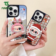 TOOSCI Cute Cartoon Christmas Labubu Mirror Phone Case For Samsung A23 F23 A24 A25 Samsung A31 A32 A
