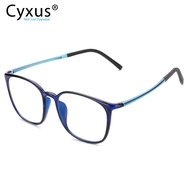 [ลดล้างสต๊อก] Cyxus แว่นกรองแสงสีฟ้าคอมพิวเตอร์สำหรับผู้ชายผู้หญิงปิดกั้นแสงสีฟ้า UV ต่อต้านอาการปวดตาปวดหัว Retro Ultem กรอบแว่นตาเลนส์ใส 8061